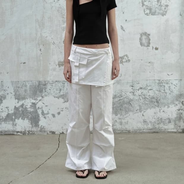 Cerric two way skirt pants white
