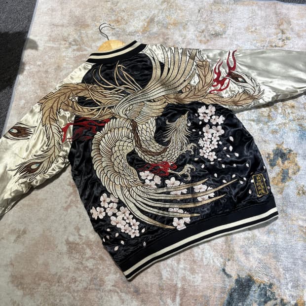 카라쿠리 타마시 봉황 리버서블 스카쟌 자켓