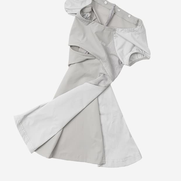 OJOS Capsleeve Slit Mini Dress / Grey