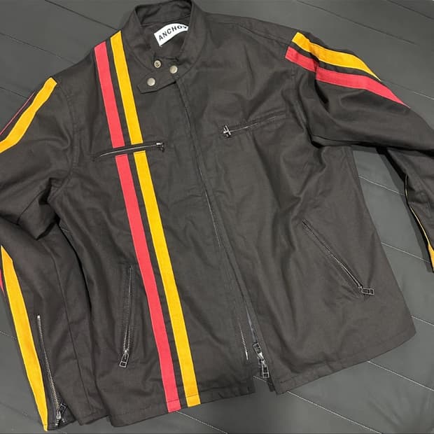 ANCHOVI 라이더 배색테이프 재킷- M