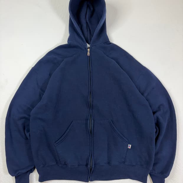 90s Russell Zip Up Hoodie (navy)
