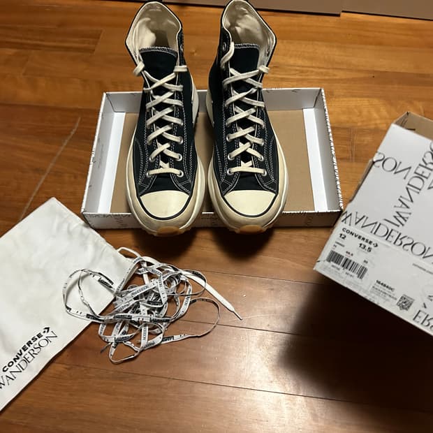 [300]JW앤더슨 x 컨버스 런스타 하이크 하이 블랙