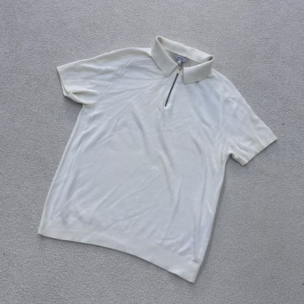 L 레이스 남성 반팔 반집업 니트 0416E