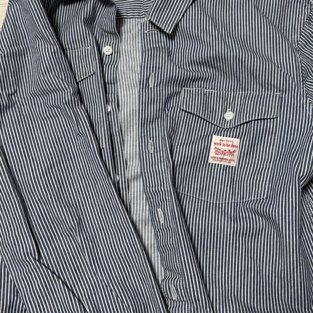 리바이스 스트라이프 워크 셔츠 M