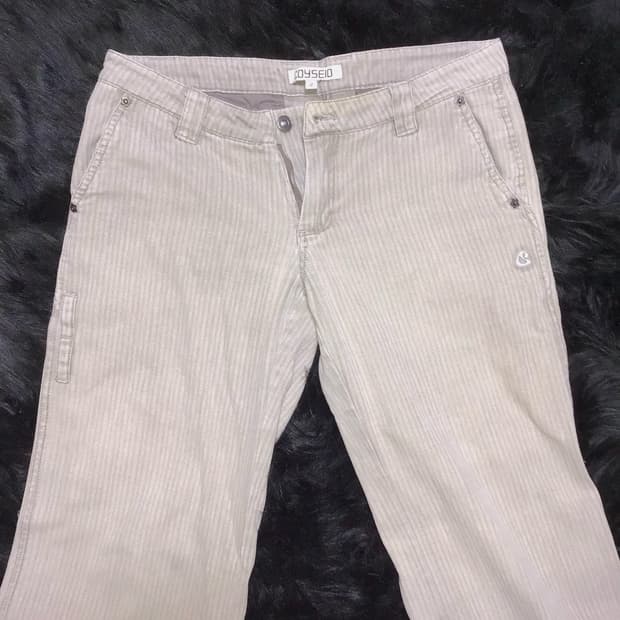 COYSEIO STRIPE LOW RISE PANTS BEIGE