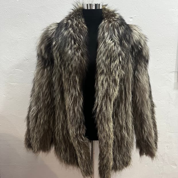 브라운 실버 사가폭스 퍼자켓L