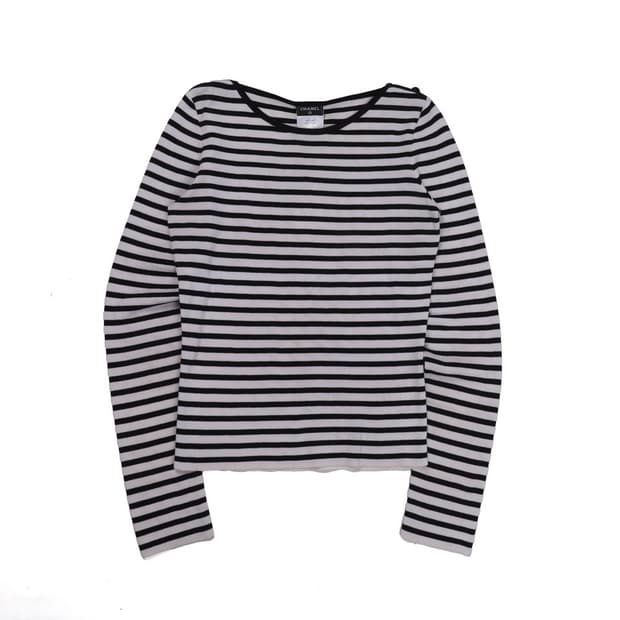 샤넬 Chanel striped long sleeve t-shirt