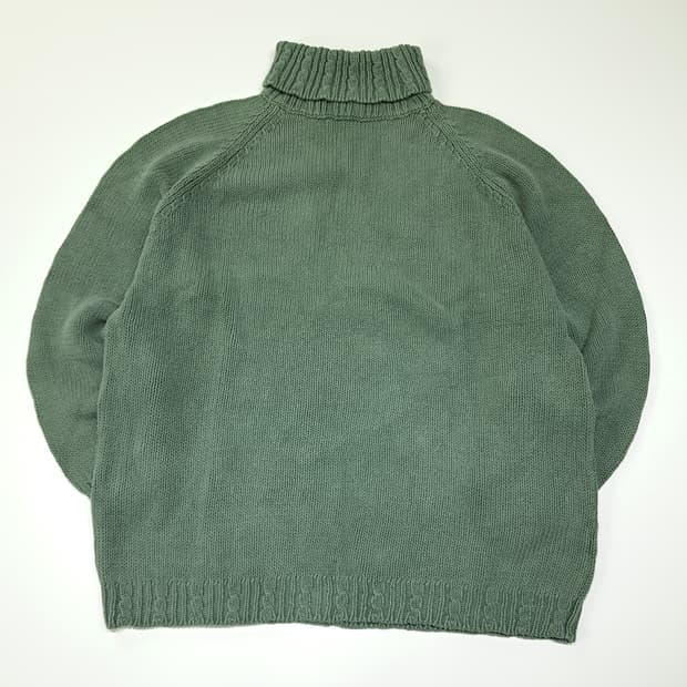 CL351 L 엘엘빈 80s 홍콩판 케이블 터틀넥 세이지그린 니트스웨터