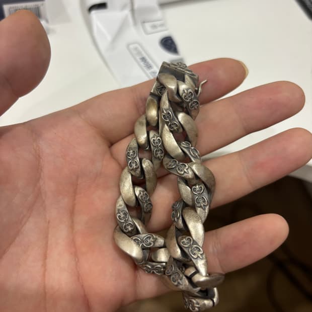 하디후더 / 앤틱 실버 체인 팔찌 은팔찌 / 22cm