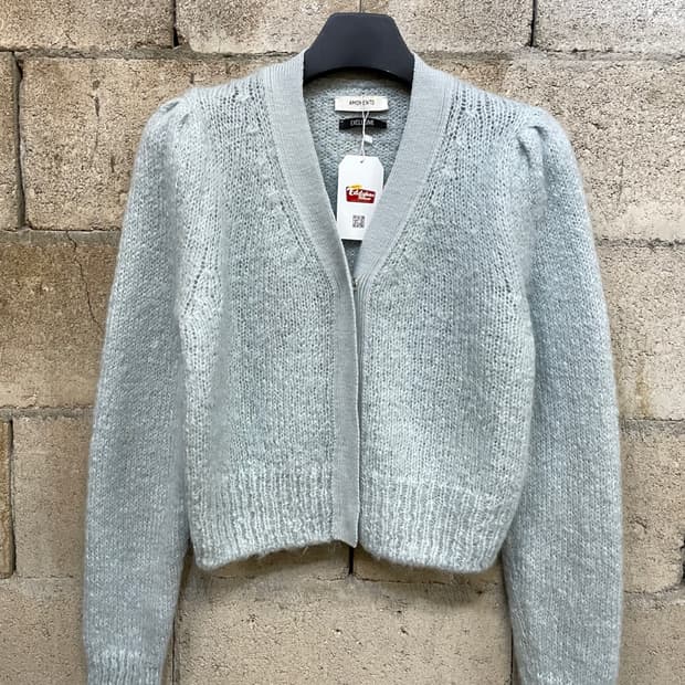 아모멘토 민트 그랜마 가디건 