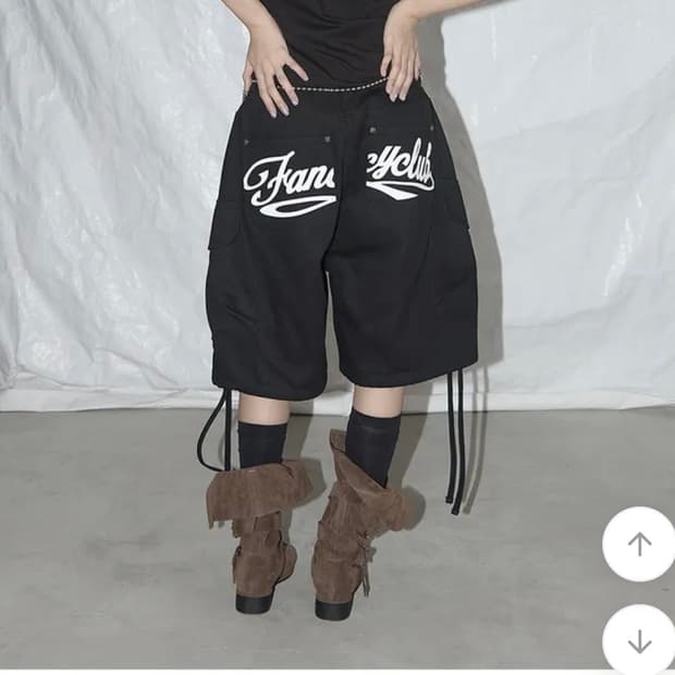 팬시클럽 카고 레터링 버뮤다 팬츠
