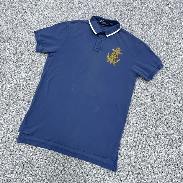 M 폴로랄프로렌 닻 자수 반팔 카라티 0320M