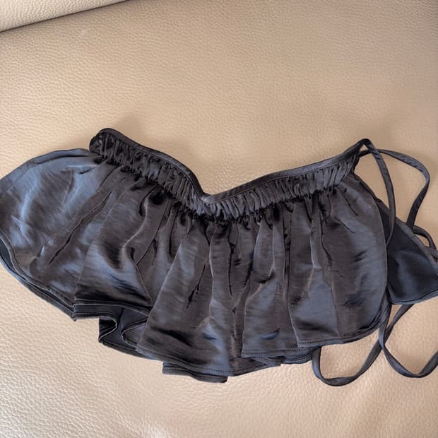 앙개 Satin Chouchou Wrap black