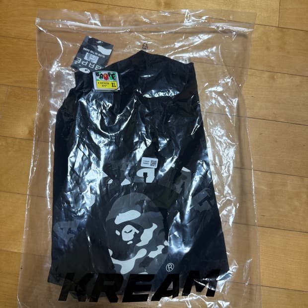 (xl)베이프 시티 카모 컬리지 롱슬리브 티셔츠 블랙