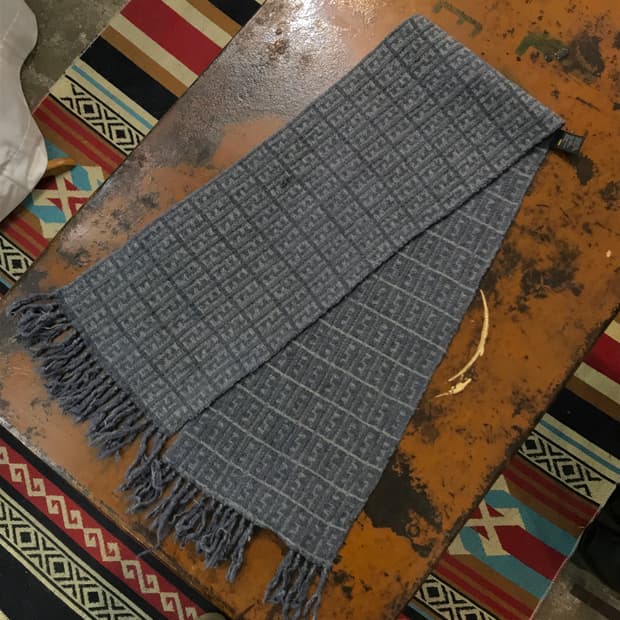 FENDI 펜디 그레이 FF 로고 울 숏 머플러 남녀공용