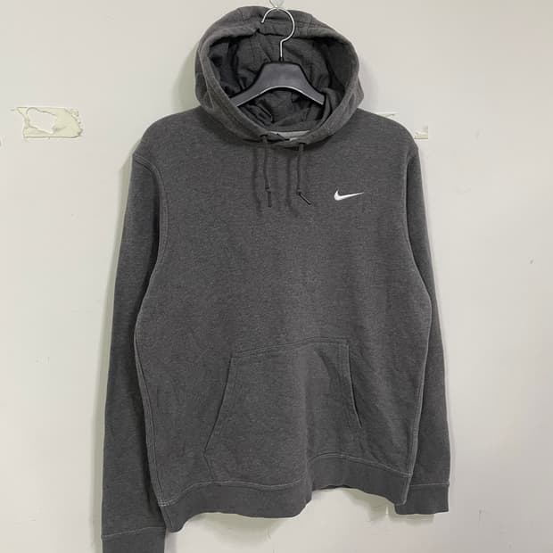 나이키 스우시 기모 후드티 그레이