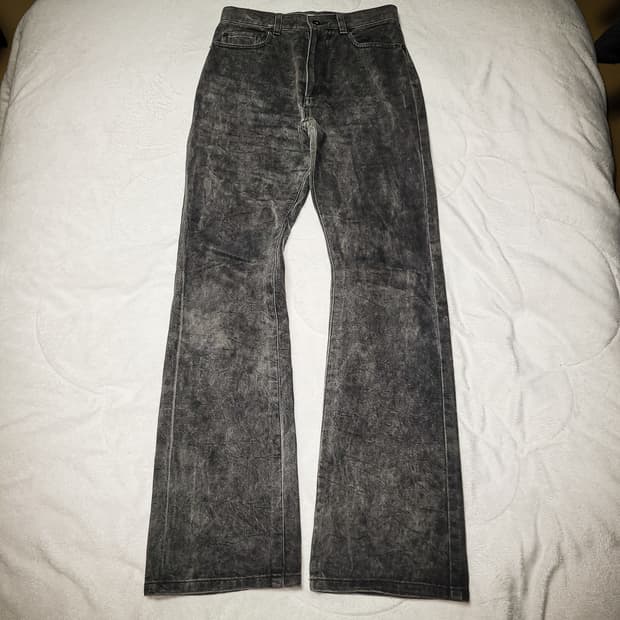 '00s iimK Pure Black Ice Wash Flare Deni