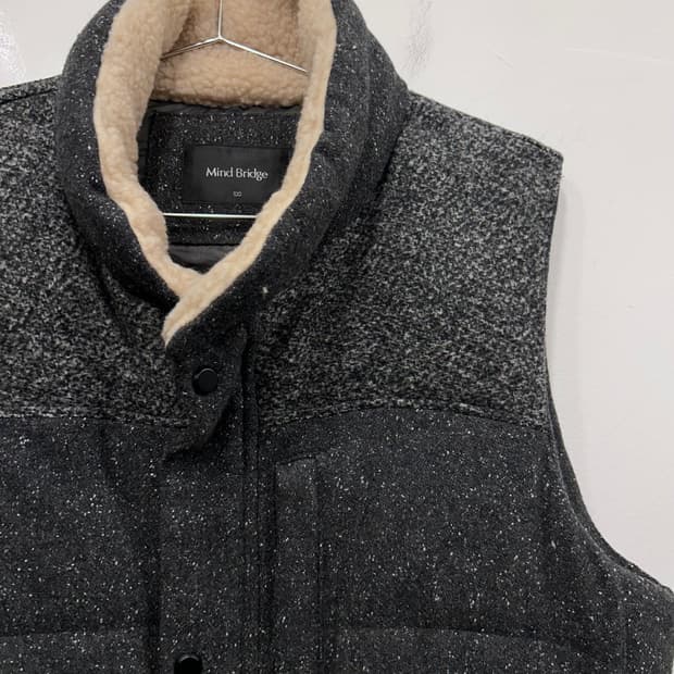 마인드브리지 플리스카라 울 패딩 베스트
