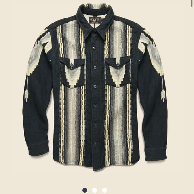 RRL 더블알엘 나바호 자카드 웨스턴  플란넬 셔츠 L