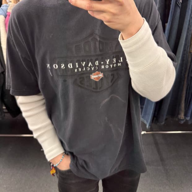 2XL)할리데이비슨 빈티지 프린팅 Las Vegas 반팔