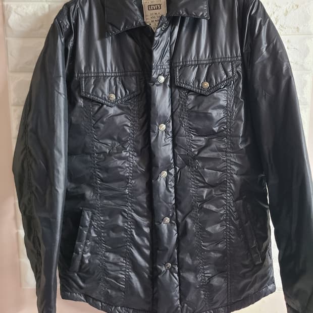 리바이스 블랙 패딩 셔킷(라지)