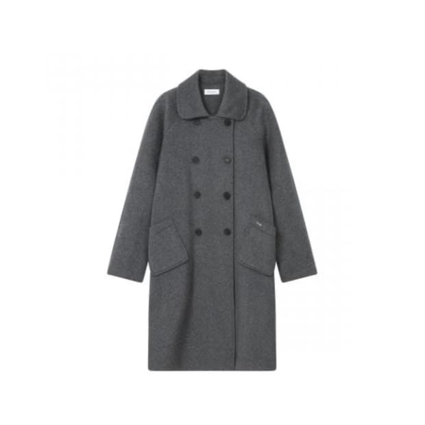 미세키서울 double botton long coat charcoal