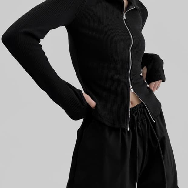 mnem 므넴 트임 카라 집업