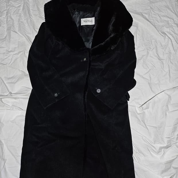 막스마라 퍼 카라 울 벨티드 코트 66-77