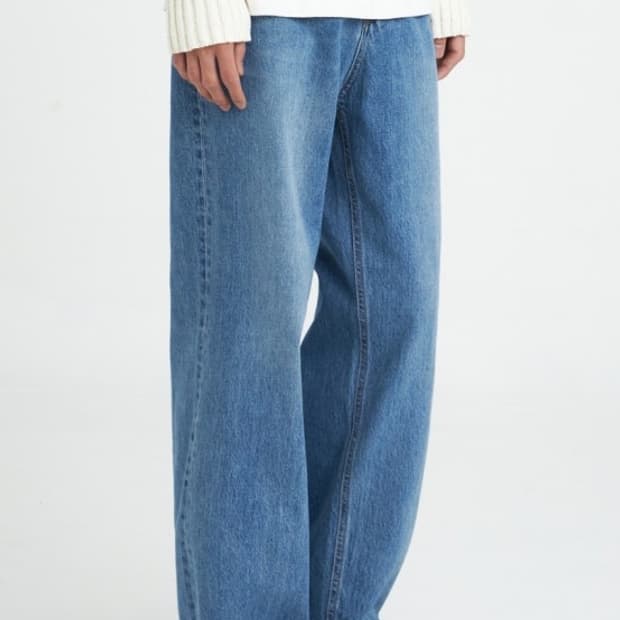 유스 와이드 데님 미드블루(m)