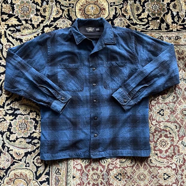 10s RRL 더블알엘 오픈 카라 체크 셔츠