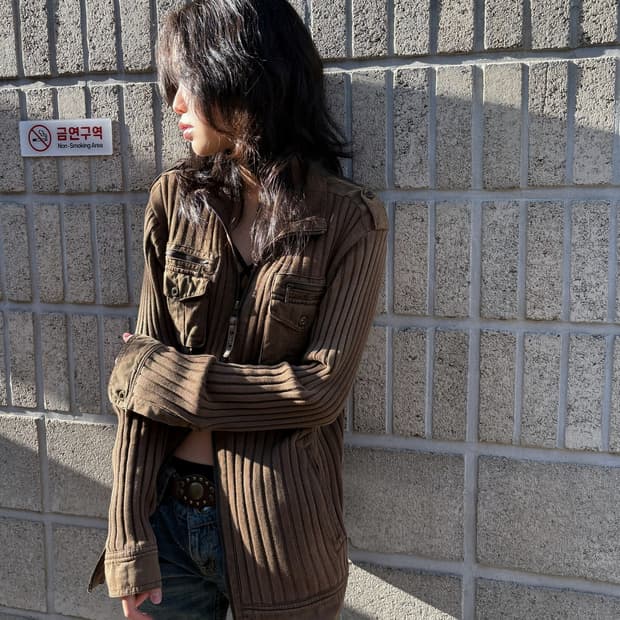 코튼 코듀로이 셔츠 집업