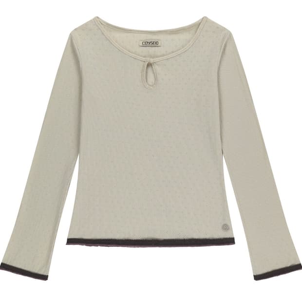 코이세이오 아일렛 레이스 롱슬리브 아이보리