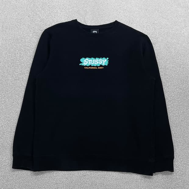 스투시 Stussy 리퀴드 크루넥 맨투맨 블랙
