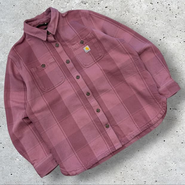 [M] 24s 칼하트 코튼 핑크 체크 셔츠 D394