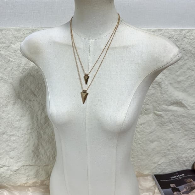 빈티지  레이어드 메탈 목걸이