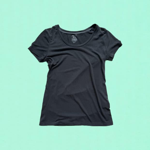 black round neck tee 빈티지 반팔 딱붙 슬림 y2k