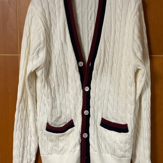 Supima cotton tennis cable cardigan