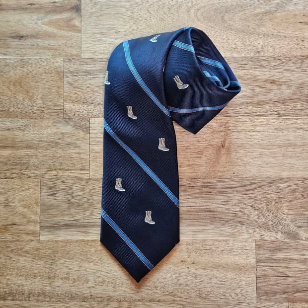 90s 엘엘빈 덕부츠 자수 넥타이