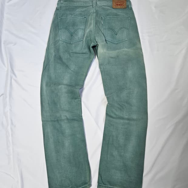 00s 리바이스 511 화이트탭 그린워싱 데님팬츠 청바지 빈티지 34