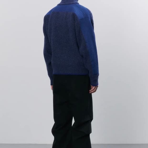 HGBB STUDIO 로얄 블루 니트 패디드 자켓 Lsize