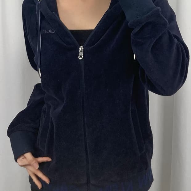 캘빈클라인 벨벳 후드집업