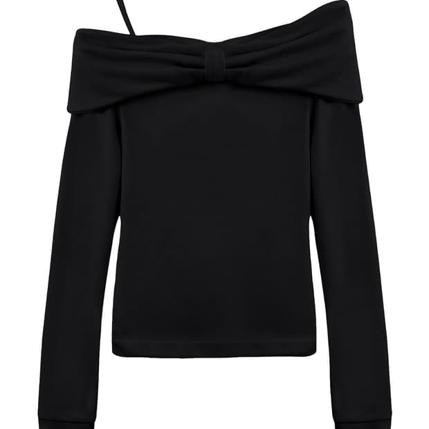 워니하우스 슈가블리스 리본 허그티 블랙