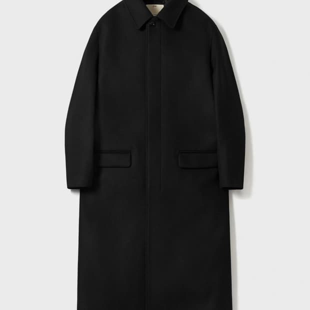(1,구매)포터리 멜튼 울 맥코트 검정(블랙)