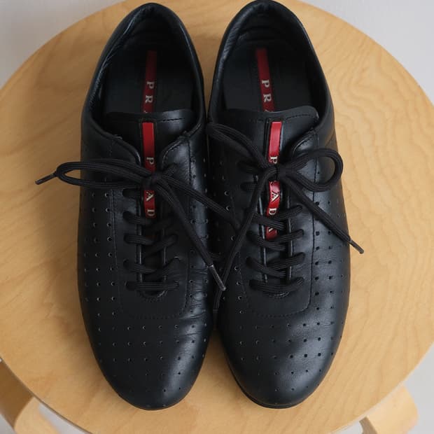 Prada perforated leather shoes