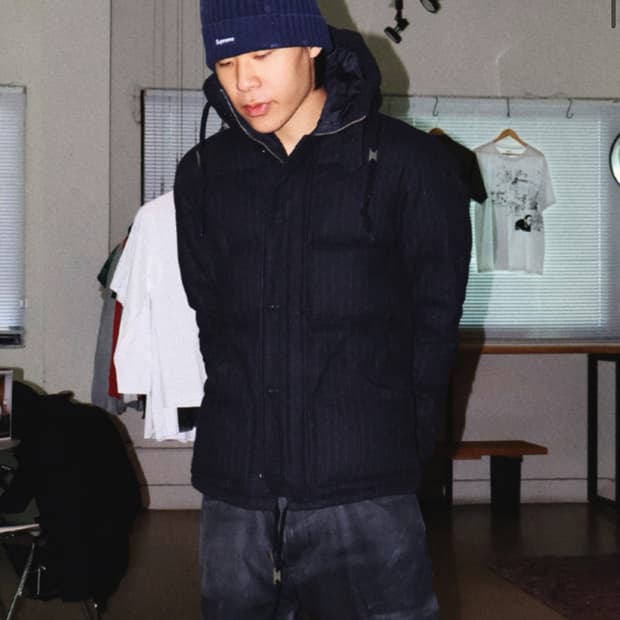 JOURNAL STANDARD, PINSTRIPE HOOD PUFFER 