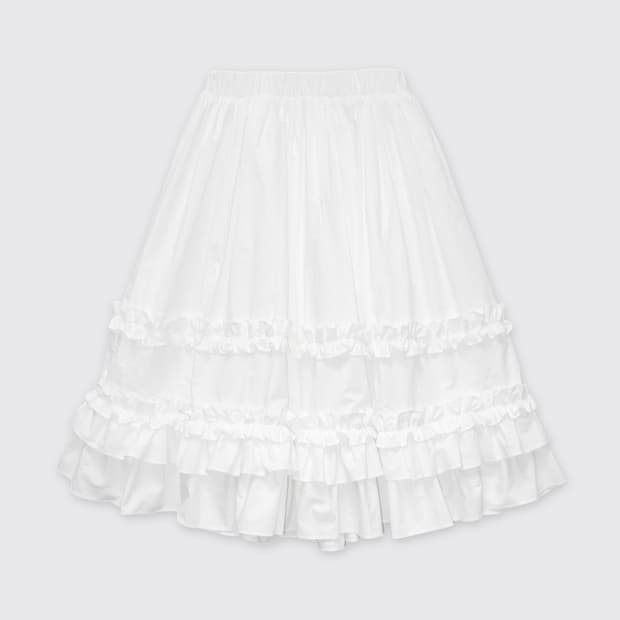생긴스튜디오 RUFFLE PLEATED MIDI SKIRT