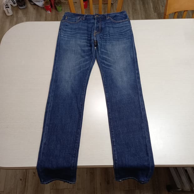 32 Abercrombie 워싱 슬림일자진 진청 32-411
