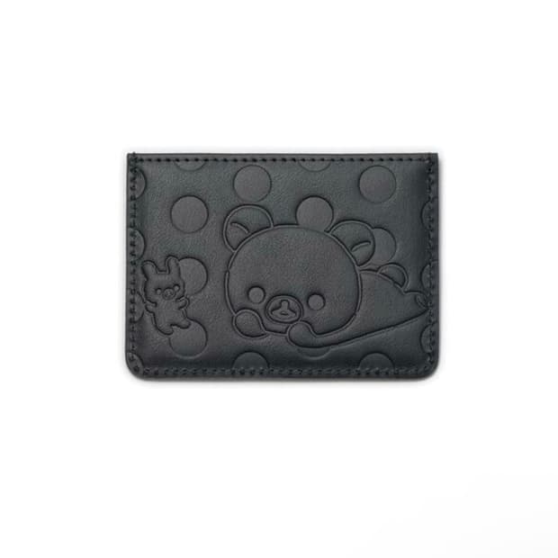 korilakkuma dot card wallet (black)