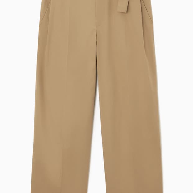 COS 코스 벨티드 플리티드 와이드 레그 트라우저 44