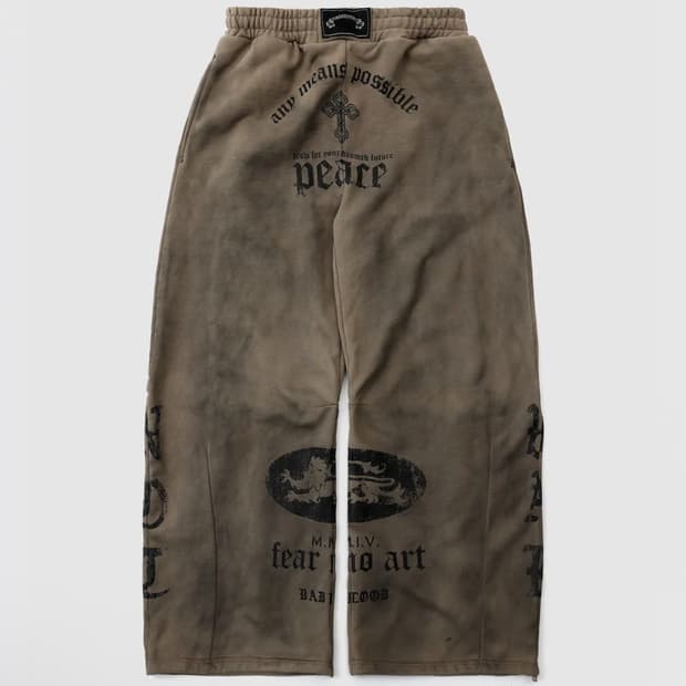 배드블러드 PEACE NOT WAR 조거 팬츠 바지 더스티베이지 M